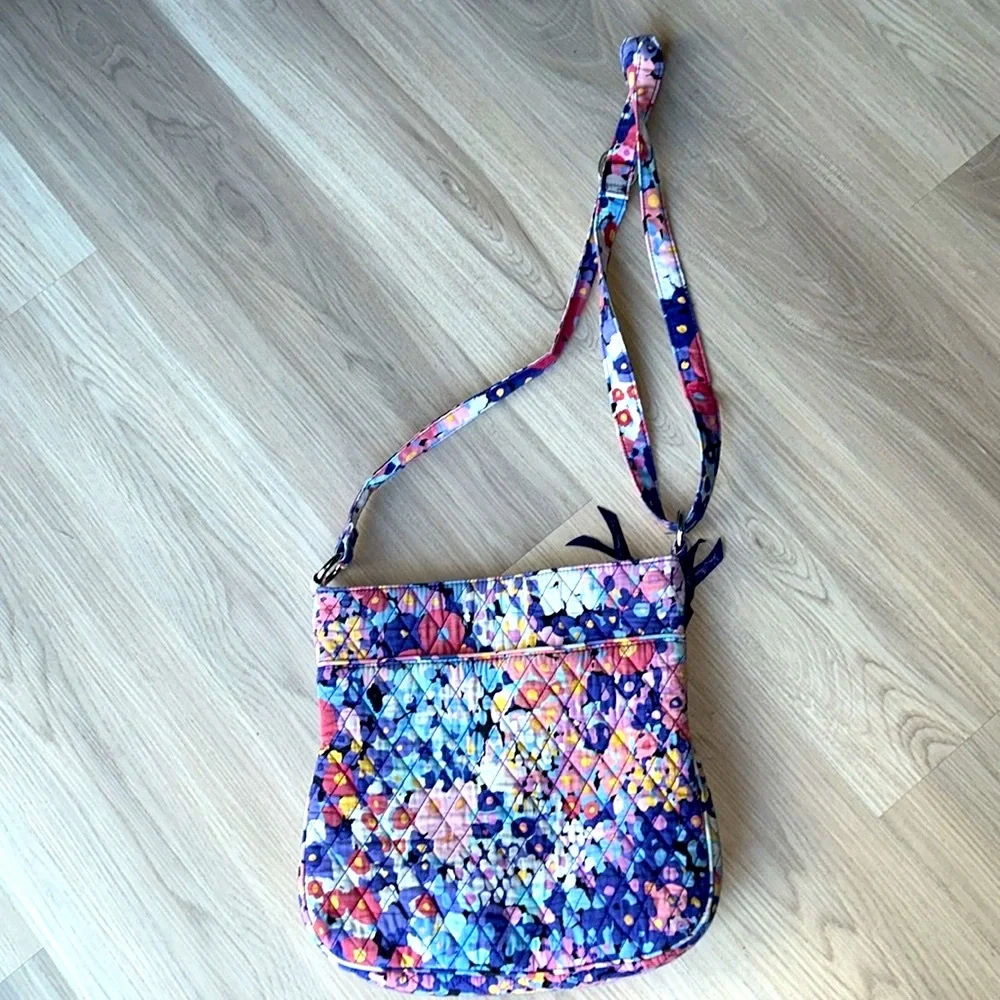 Vera Bradley Impressionista Crossbody Purple Quilted Shoulder Hipster Bag Purse